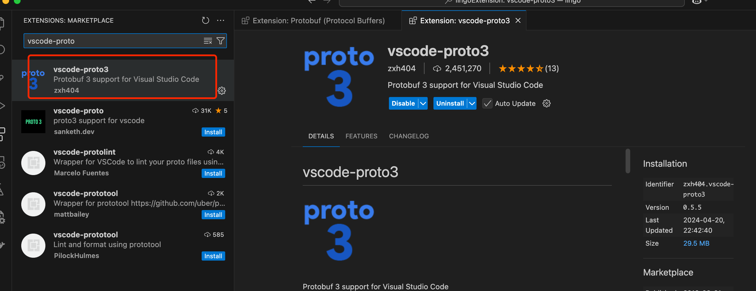 vscode-proto3